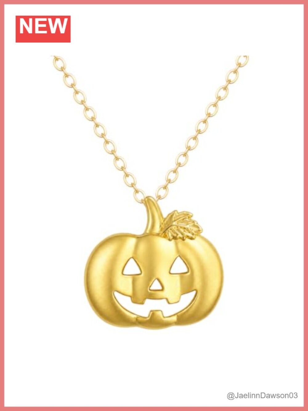 18K Gold Pumpkin Pendant Necklace Dainty Halloween Jewelry Women